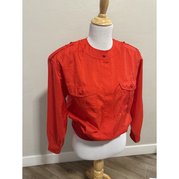 VINTAGE 90s Red Womens Joan Harper Long Sleeve Shirt Size 6 - Picture 3 of 6